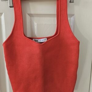 Zara Red Knit Tank Top